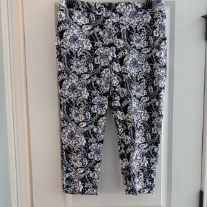 Talbots Navy, White, & Purple "Perfect Crop"/ Ankle Capris